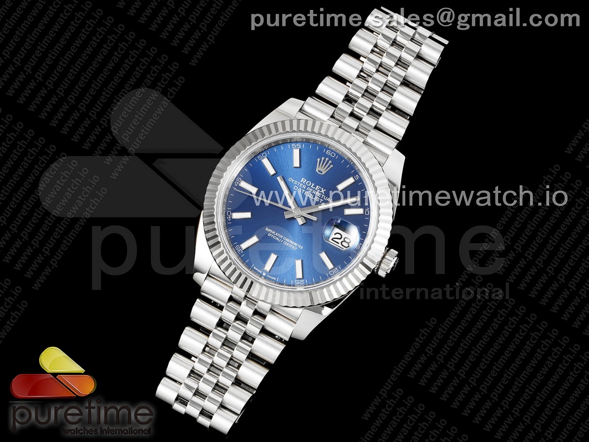 클린공장 롤렉스 데이저스트 41MM 블루 바인덱스 쥬빌레 플루티드 3235 / DateJust 41 126334 Clean 11 Best Edition 904L Steel Blue Stick Dial on Jubilee Bracelet SA3235