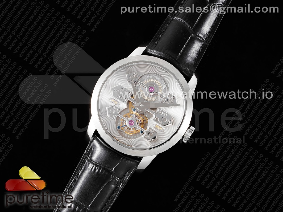 JB공장 지라드페리고 브릿지 투어빌론 실버다이얼 가죽 / GP Bridges 44mm Tourbillon SS JBF Best Edition Silver Dial on Black Leather Strap