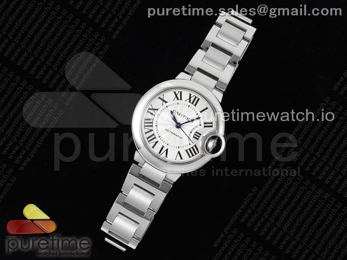 3K공장 발롱블루 33MM 화이트 브슬 오토 / Ballon Bleu 33mm SS 3KF 11 Best Edition White Dial on SS Bracelet A076