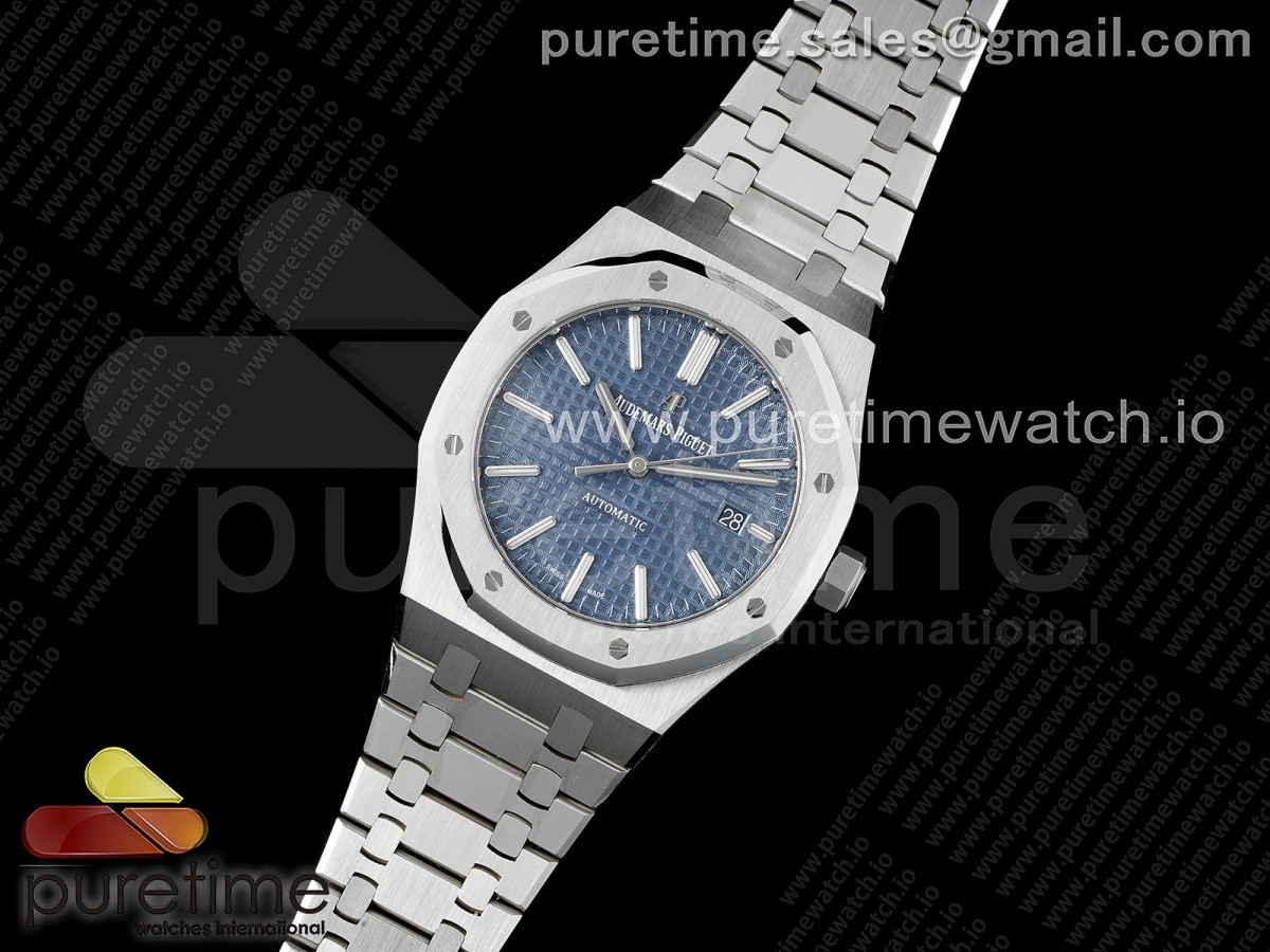 APS공장 오데마피게 로얄오크 15400 블루다이얼 브슬 / Royal Oak 41mm 15400 SS APSF 11 Best Edition Blue Textured Dial on SS Bracelet A3120 Super Clone