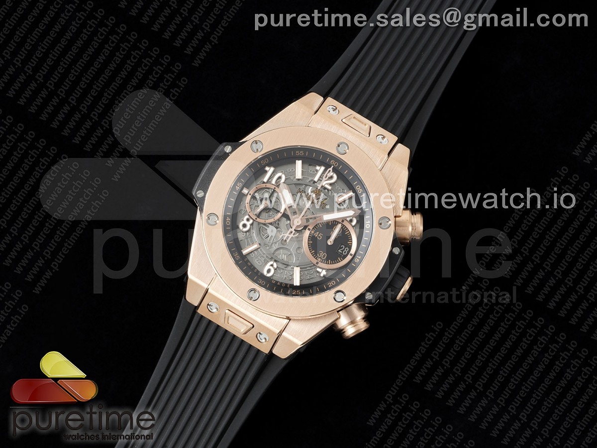 ZF공장 위블로 빅뱅 유니코 로즈골드 스켈레톤다이얼 러버 / Hublot Big Bang Unico RG ZF 11 Best Edition Skeleton Dial on Black Rubber Strap A1280