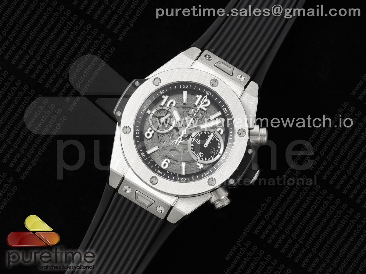 ZF공장 위블로 빅뱅 유니코 스켈레톤다이얼 러버 /Hublot Big Bang Unico Titanium ZF 11 Best Edition Skeleton Dial on Black Rubber Strap A1280