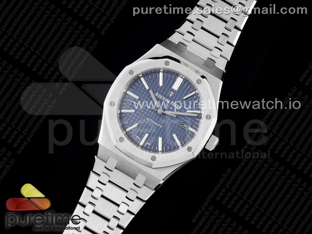 ZF공장 오데마피게 로얄오크 15400 블루다이얼 브슬 / Royal Oak 41mm 15400 SS ZF 11 Best Edition Blue Textured Dial on SS Bracelet SA3120 Super Clone