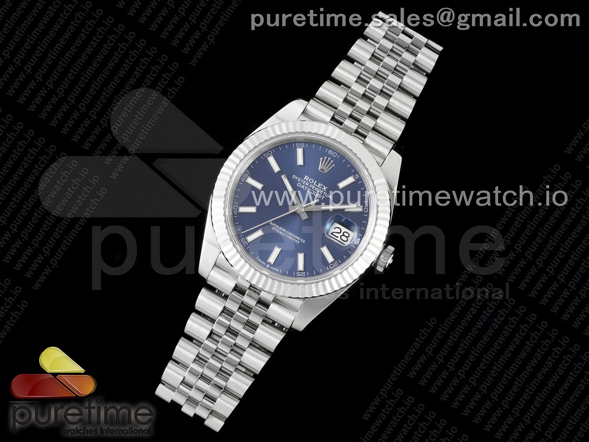 WF공장 롤렉스 데이저스트 41MM 블루바인덱스 쥬빌레 플루티드 VR3235 / DateJust 41 126334 WF 11 Best Edition 904L Steel Blue Stick Dial on Jubilee Bracelet VR3235