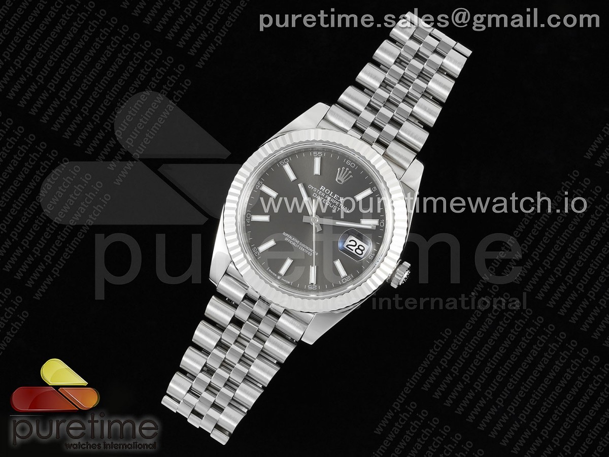 WF공장 롤렉스 데이저스트 41MM 그레이바인덱스 쥬빌레 플루티드 VR3235 / DateJust 41 126334 WF 11 Best Edition 904L Steel Gray Stick Dial on Jubilee Bracelet VR3235