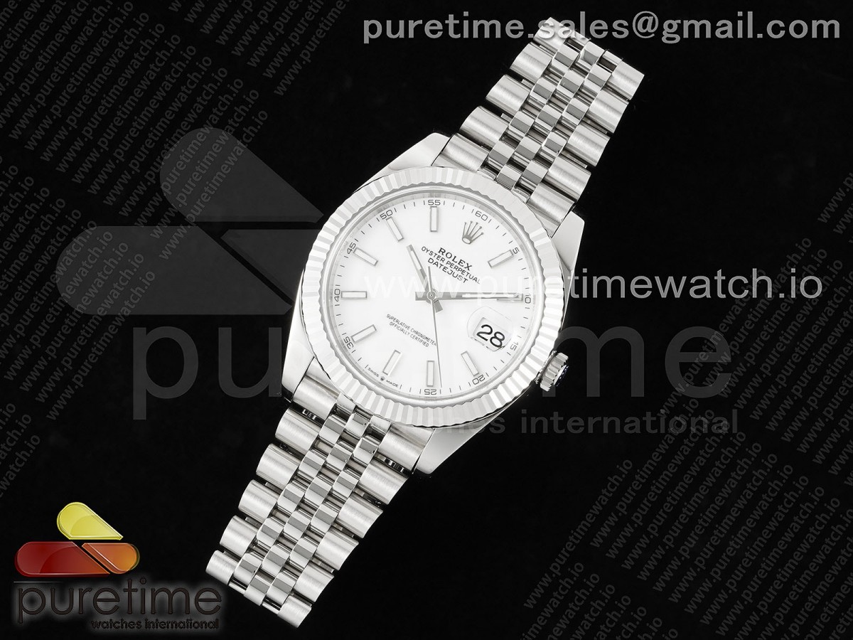 WF공장 롤렉스 데이저스트 41MM 화이트바인덱스 쥬빌레 플루티드 VR3235 /DateJust 41 126334 WF 11 Best Edition 904L Steel White Stick Dial on Jubilee Bracelet VR3235