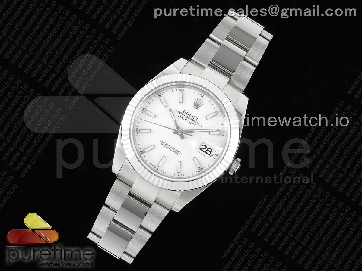 WF공장 롤렉스 데이저스트 41MM 화이트바인덱스 오이스터 플루티드 VR3235 / DateJust 41 126334 WF 11 Best Edition 904L Steel White Stick Dial on Oyster Bracelet VR3235