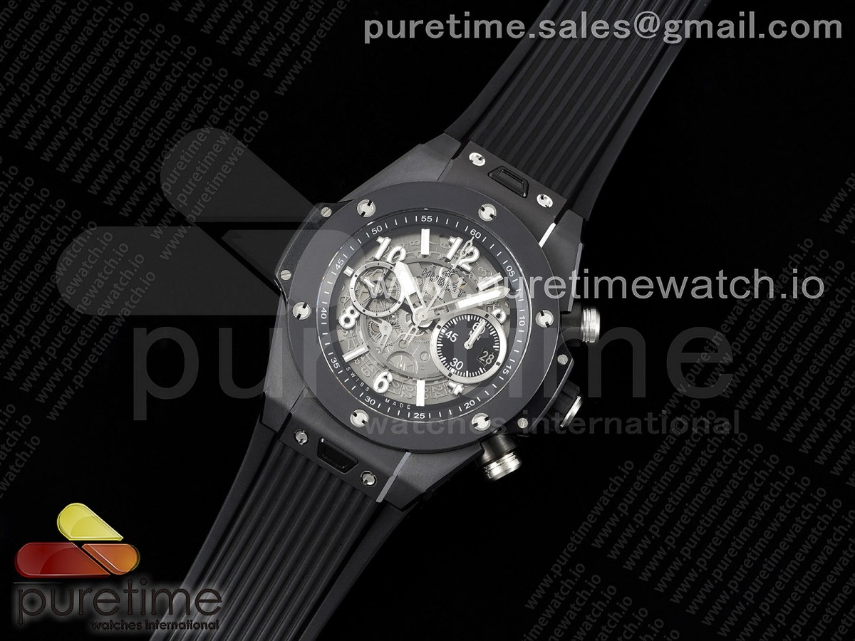 ZF공장 빅뱅 유니코 블랙세라믹 Big Bang Unico Black Ceramic ZF 11 Best Edition Skeleton Dial on Black Rubber Strap A1280