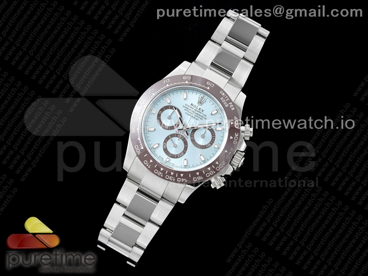 BT공장 롤렉스 세라믹 데이토나 아이스블루 Daytona 116506 Brown Ceramic BTF 11 Best Edition Ice Blue Dial on SS Bracelet SA4130 V2