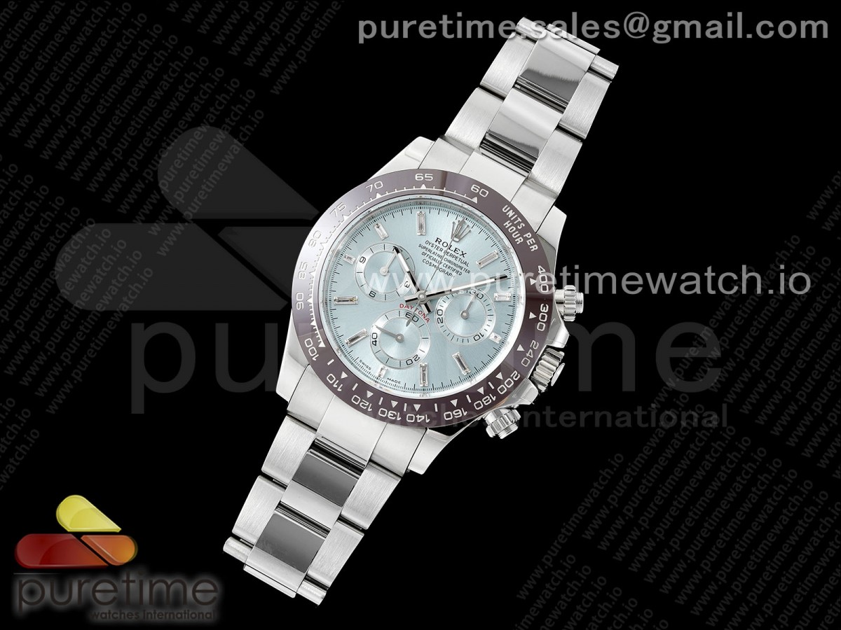 BT공장 롤렉스 세라믹 데이토나 아이스블루 Daytona 116506 Brown Ceramic BTF 11 Best Edition Ice Blue Dial Crystal Marker on SS Bracelet SA4130 V2