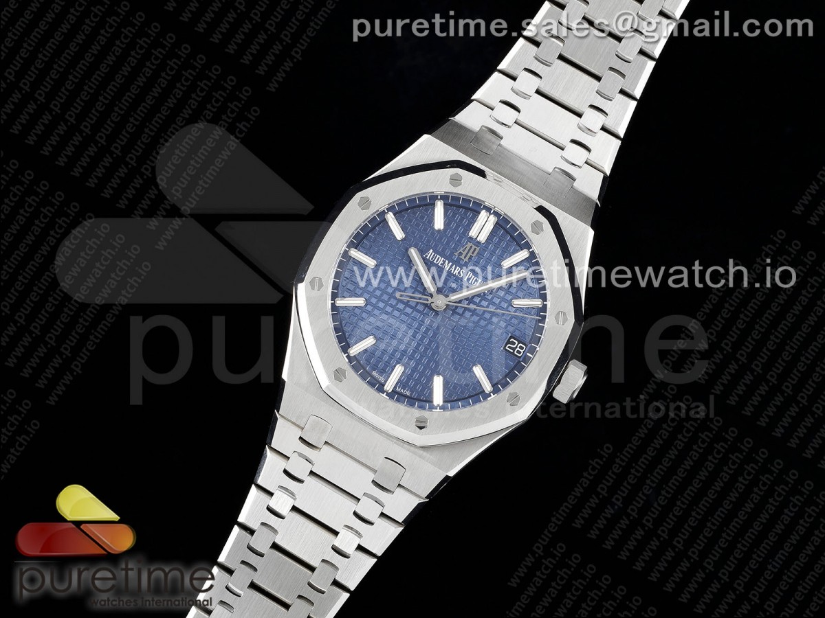 ZF공장 오데마피게 로얄오크 15500/41미리 최신 Royal Oak 41mm 15500 SS ZF 11 Best Edition Blue Textured Dial on SS Bracelet A4302 Super Clone