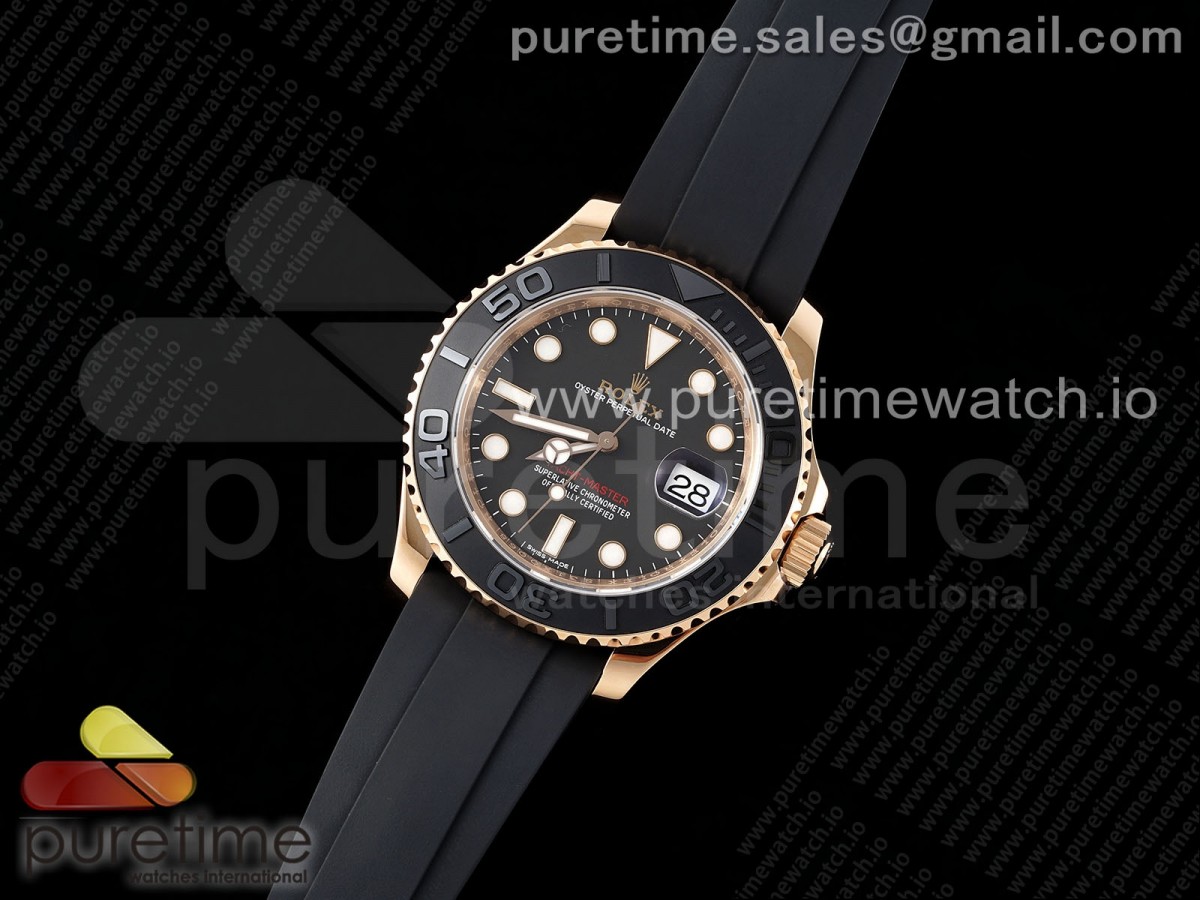 VS공장 롤렉스 요트마스터 에버로즈골드/Yacht-Master 116655 VSF 11 Best Edition Black Ceramic Bezel on Oysterflex Rubber Strap VS3135