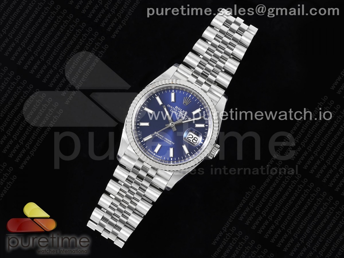 클린공장 데이저스트36mm 126234 블루다이얼 바인덱스 플루티드 쥬빌레DateJust 36 126234 Clean 11 Best Edition 904L Steel Blue Stick Dial on Jubilee Bracelet VR3235