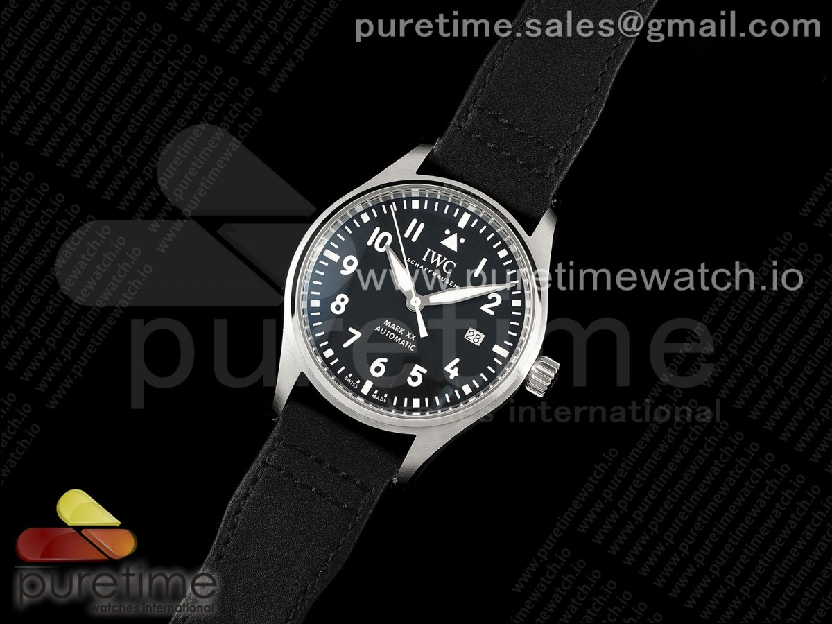 ZF공장 IWC 마크20 블랙 다이얼 Pilot Mark XX IW328201 ZF 11 Best Edition Black Dial on Black Leather Strap A32111