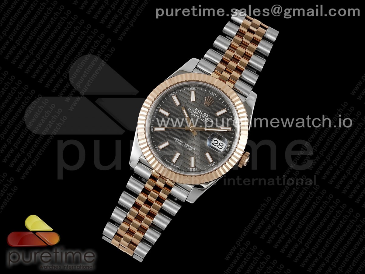 VS공장 롤렉스 데이저스트41미리 플루티드다이얼 그레이 콤비 쥬빌레  DateJust 41 126331 VSF 11 Best Edition 904L Steel Gray Textured Dial on SSRG Jubilee Bracelet VS3235