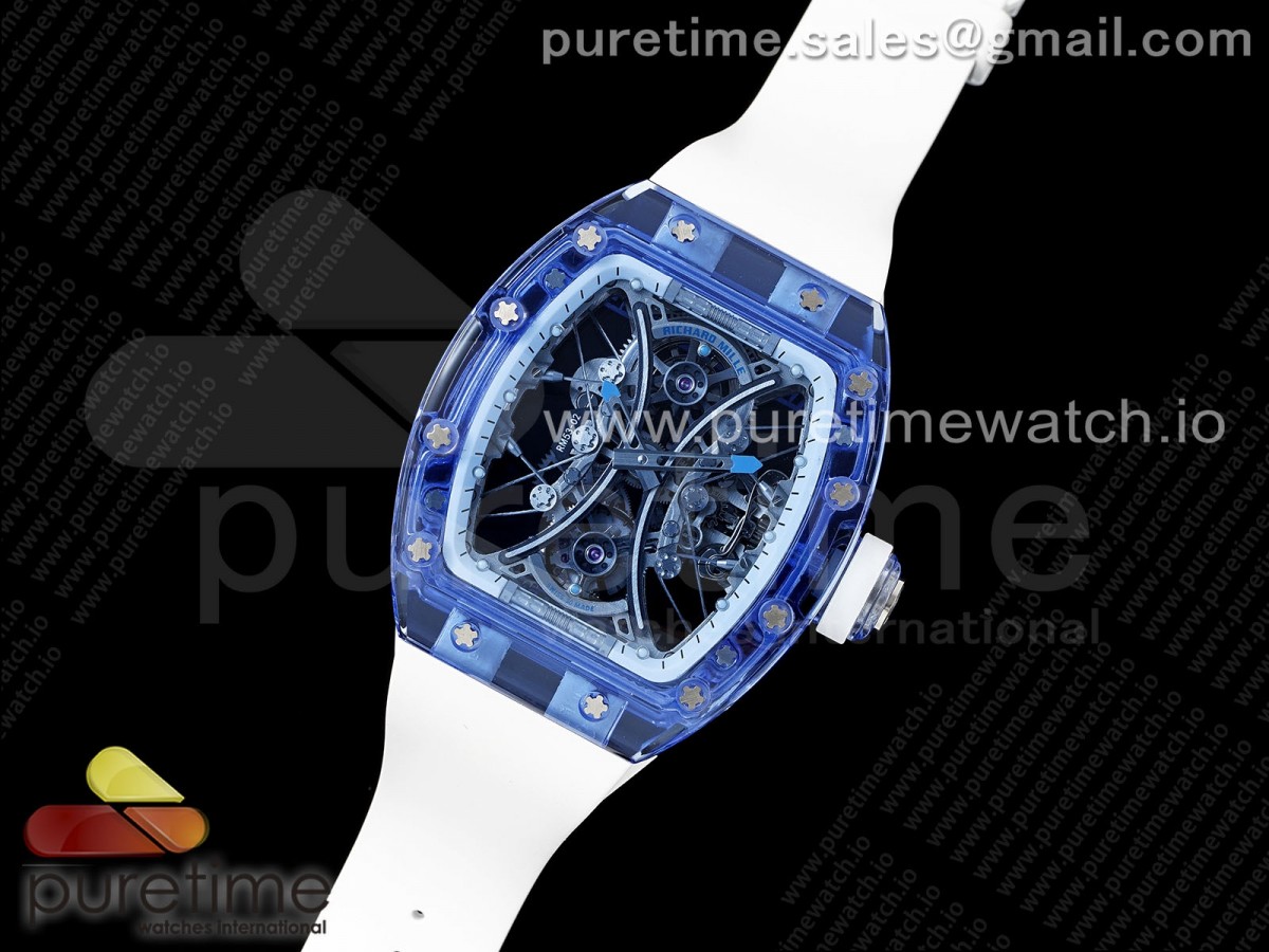 RM공장 리차드밀 트랜스페어런트 투어빌론 블루 RM53-02 Blue Transparent Tourbillon RMF Best Edition Skeleton Dial on Transparent Rubber Strap V2