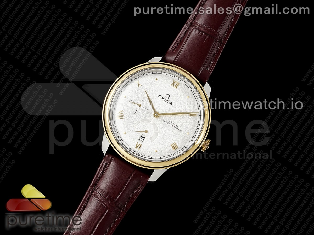 MK공장 오메가 드빌 파워리저브 화이트 다이얼  옐로우골드 De Ville Power Reserve YG MKF 11 Best Edition White Dial on Brown Leather Strap A8810