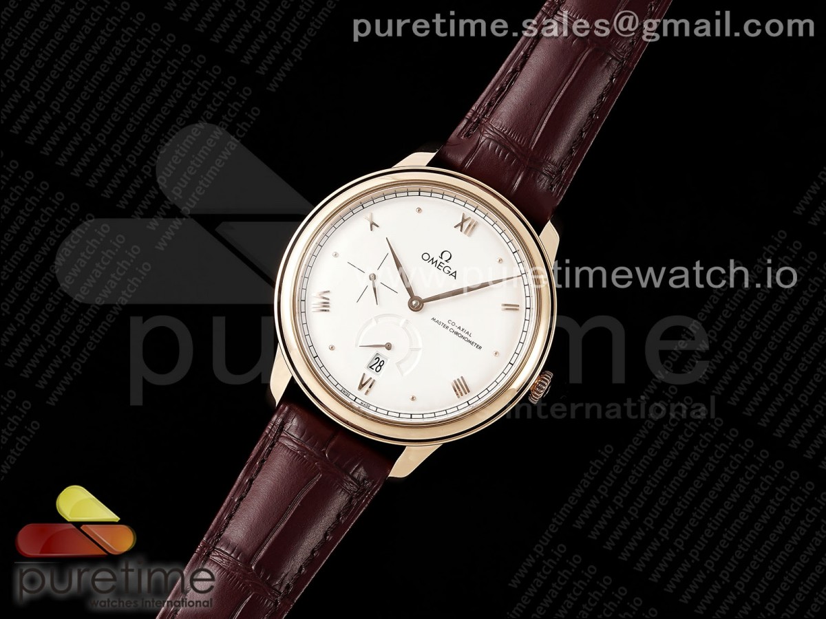 MK공장 오메가 드빌 파워리저브 화이트 다이얼 로즈골드 De Ville Power Reserve RG MKF 11 Best Edition White Dial on Brown Leather Strap A8810