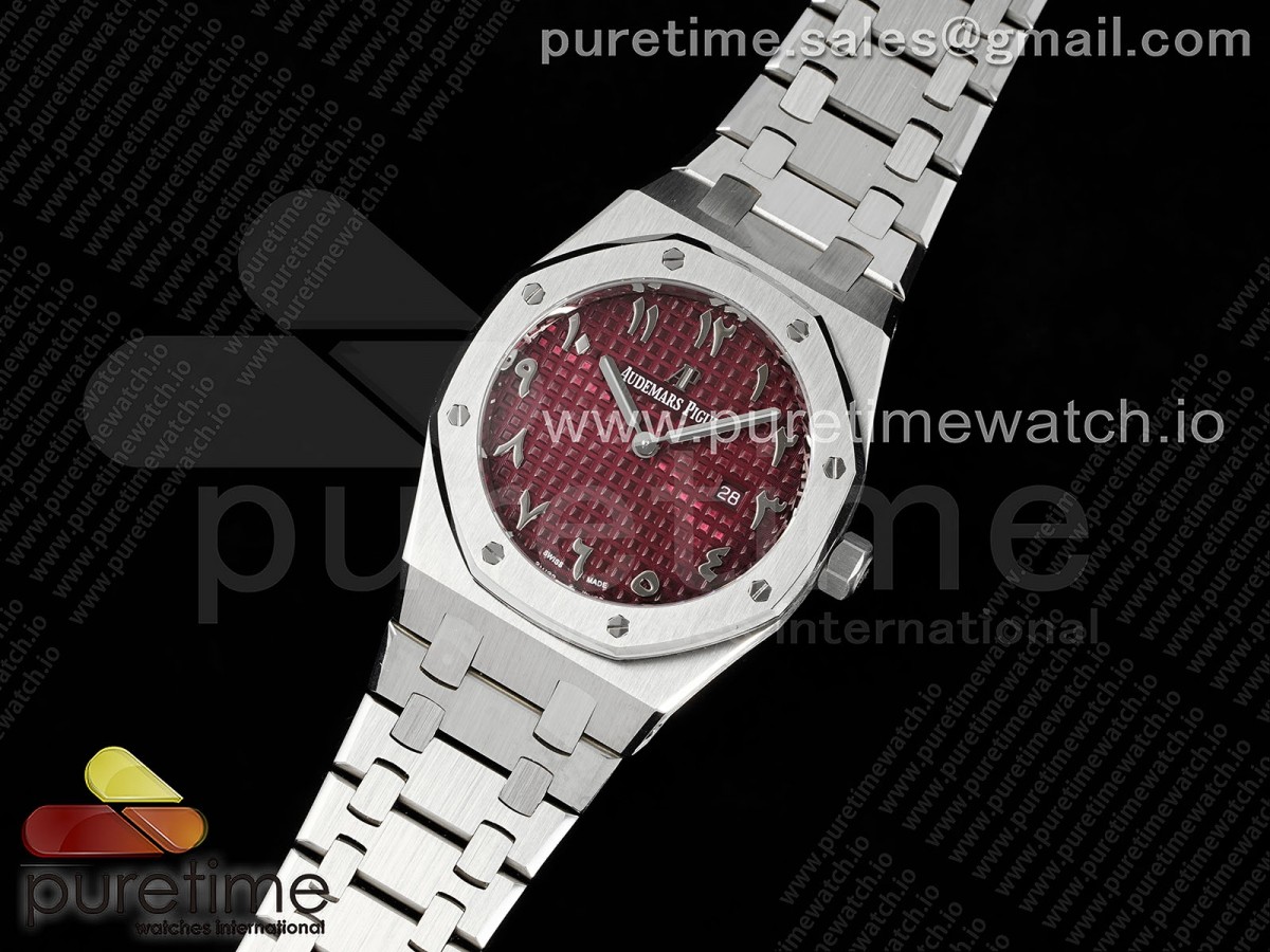 ZF공장 오데마피게 로얄오크 레이디 33미리 Lady Royal Oak 33mm SS ZF 11 Best Edition Red Arabic Dial on SS Bracelet ETA Quartz