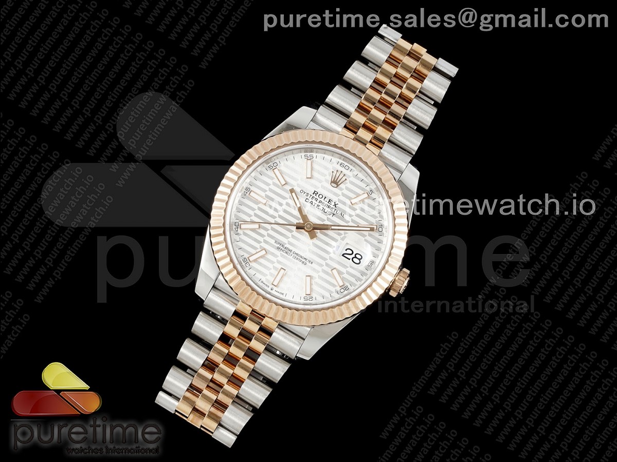 VS공장 데이저스트 화이트텍스쳐 콤비 41미리 DateJust 41 126331 904L SS VSF 11 Best Edition Silver Textured Dial on Jubilee Bracelet VS3235