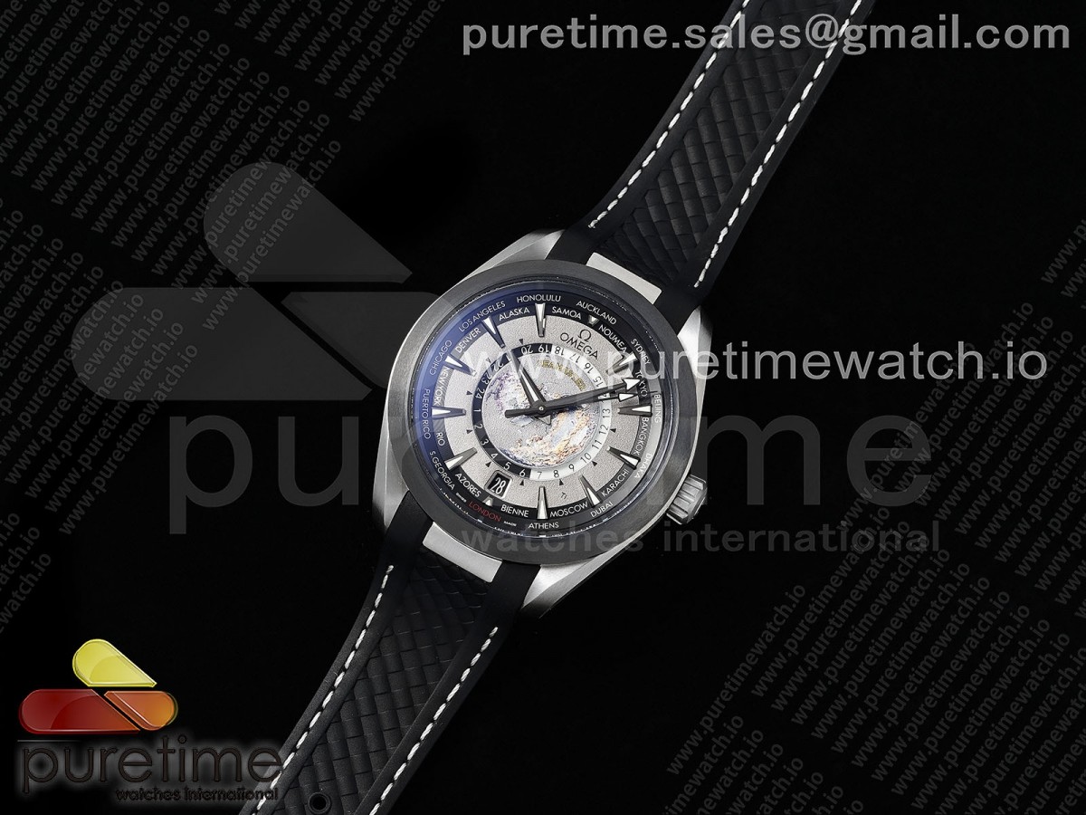 VS공장 아쿠아테라 GMT 월드타이머 43MM 티타늄 Aqua Terra GMT Worldtimer 43mm Titanium VSF 11 Best Edition on SS Bracelet A8938 Super Clone