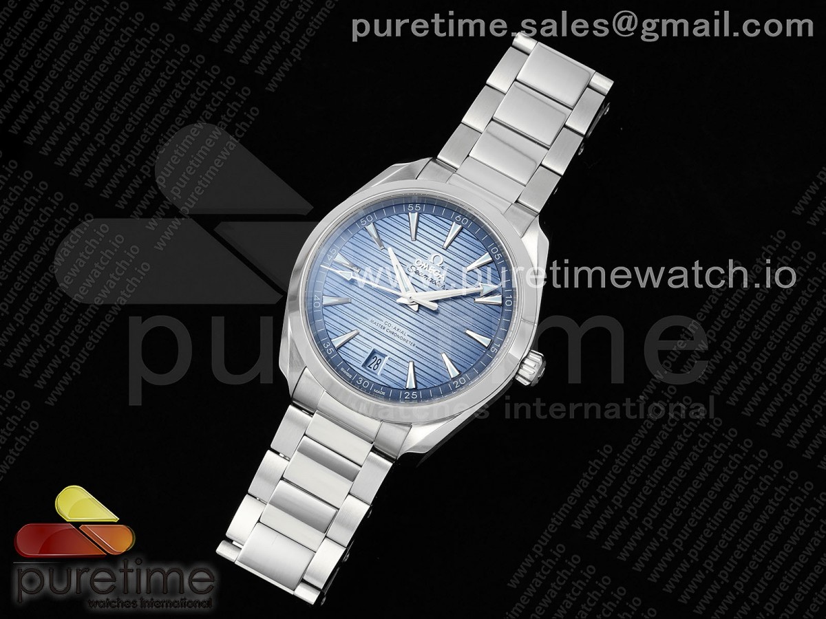 VS공장 오메가 아쿠아테라 블루 브레이슬릿 Aqua Terra 41mm VSF 11 Best Edition Light Blue Dial on SS Bracelet A8900 Super Clone