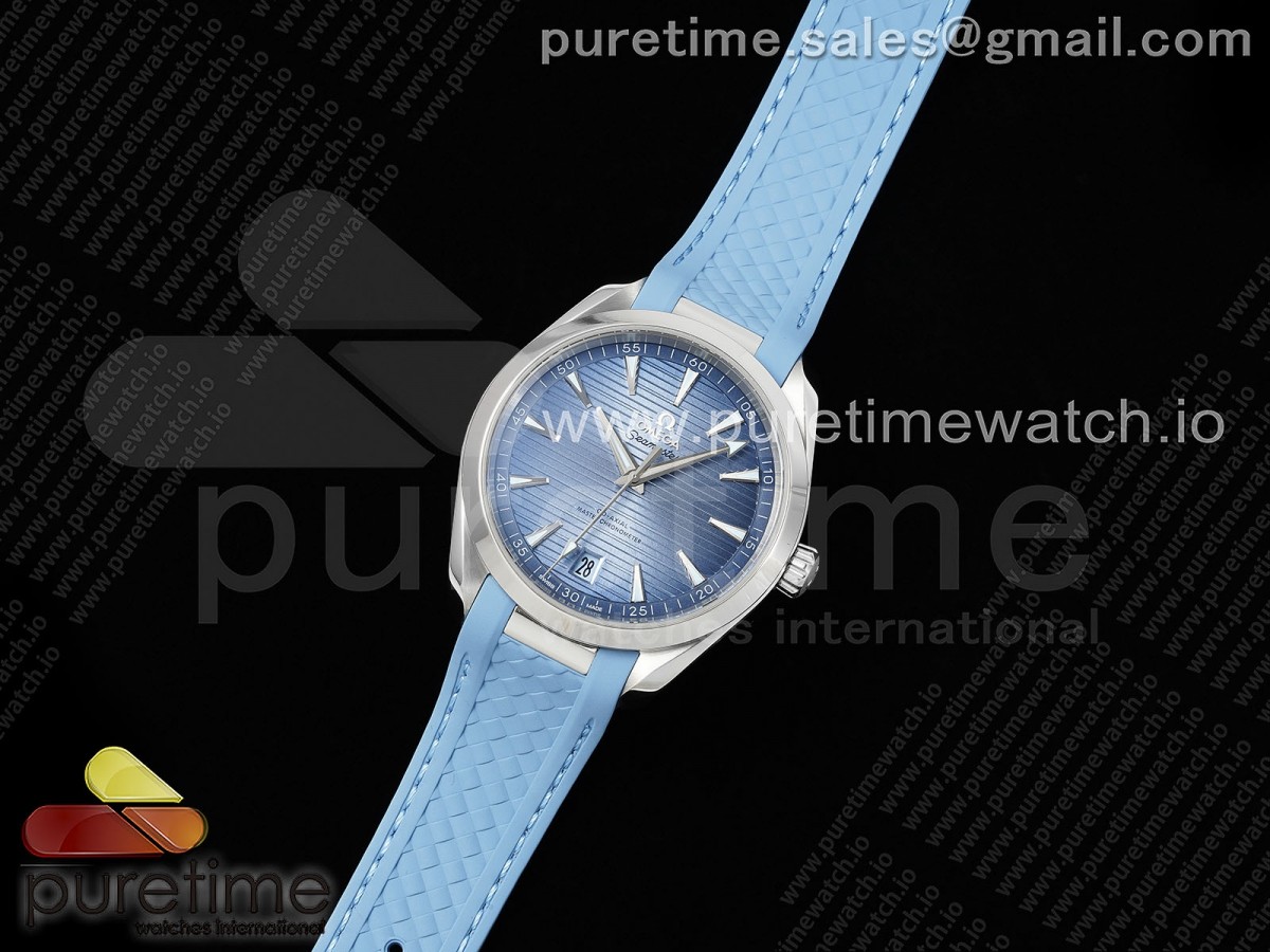 VS공장 오메가 아쿠아테라 블루 러버스트랩 Aqua Terra 41mm VSF 11 Best Edition Summer Blue Dial on Blue Rubber Strap A8900 Super Clone