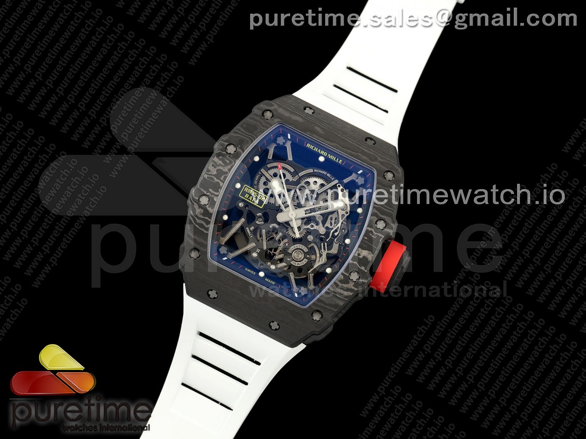 ZF공장 리차드밀 최신버전 RM035-02 NTPT ZF 11 Best Edition Skeleton Dial on White Rubber Strap RMAL1 Super Clone V6