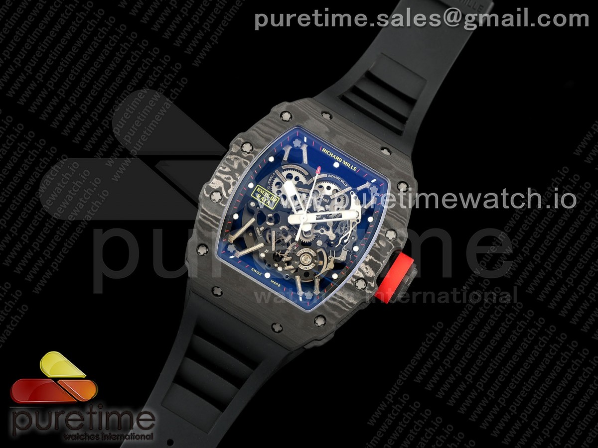 ZF공장 리차드밀 최신버전 RM035-02 NTPT ZF 11 Best Edition Skeleton Dial on Black Rubber Strap RMAL1 Super Clone V6