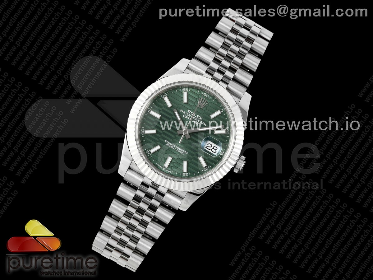 VS공장 롤렉스 데이저스트 그린 텍스쳐 41미리 플루티드 쥬빌레 DateJust 41 126334 904L SS VSF 11 Best Edition Green Textured Dial on Jubilee Bracelet VS3235