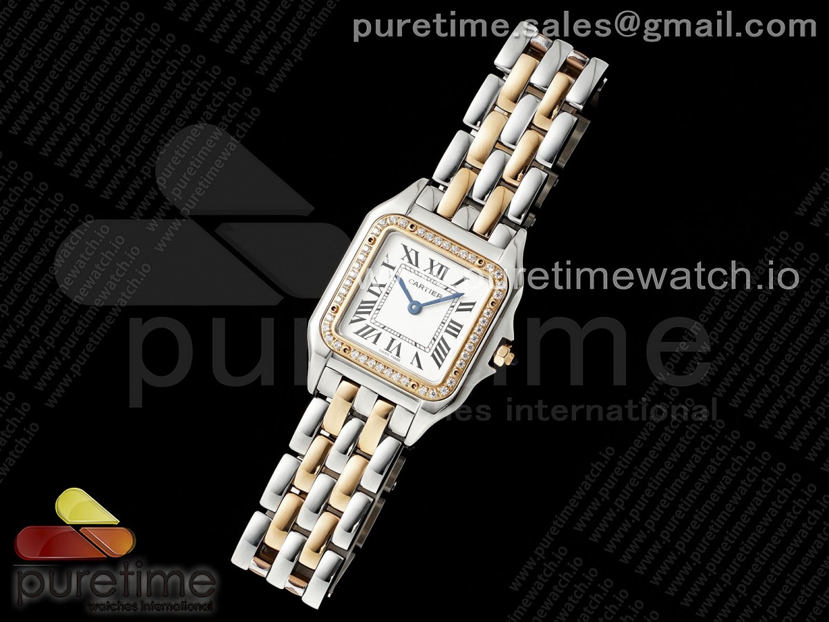 AF공장 까르띠에 팬더 27미리Panthère Ladies 27mm SSRG AF 11 Best Edition White Dial Diamonds Bezel on SSRG Bracelet Ronda Quartz