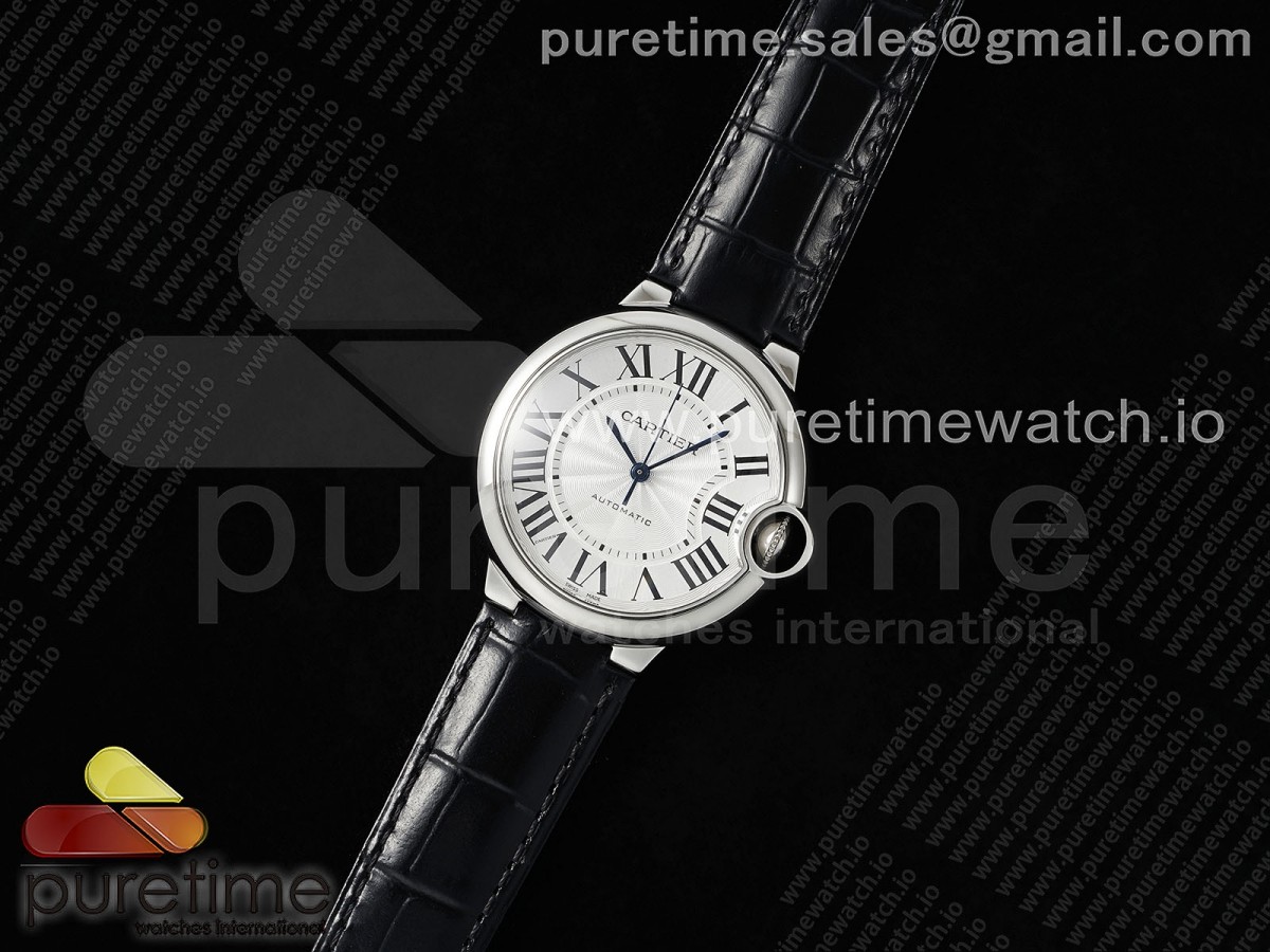 AF공장 까르띠에 발롱블루 36미리 오토 Ballon Bleu 36mm AF 11 Best Edition White Dial on Black Leather Strap NH05B