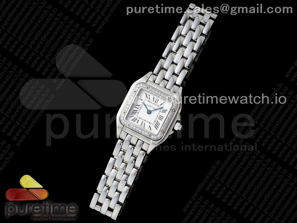 AF공장 까르띠에 팬더 22미리 Panthère Ladies 22mm SS AF 11 Best Edition White Dial Diamonds Bezel on SS Bracelet Ronda Quartz