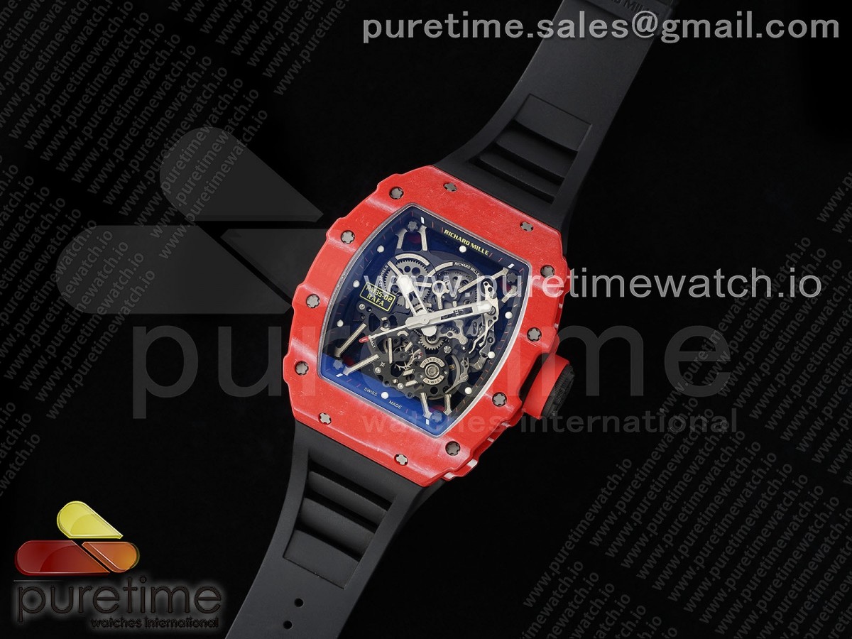 ZF공장 V6 리차드밀 RM035 카본 RM035-02 Red NTPT ZF 11 Best Edition Skeleton Dial on Black Rubber Strap RMAL1 Super Clone V6