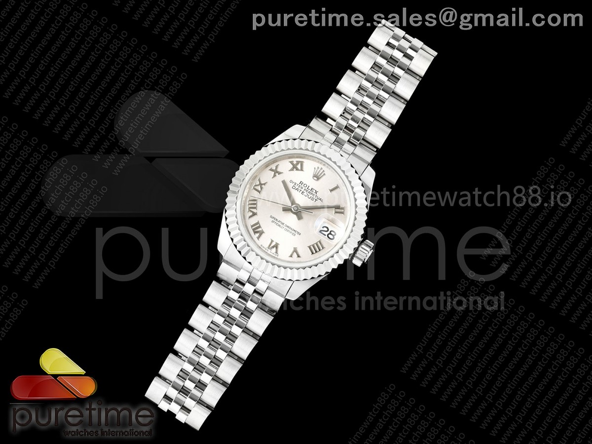 JD공장 롤렉스 데이저스트 28미리 여성용DATEJUST 28 SS JDF 11 BEST EDITION SILVER ROMAN DIAL ON SS PRESIDENT BRACELET A2671