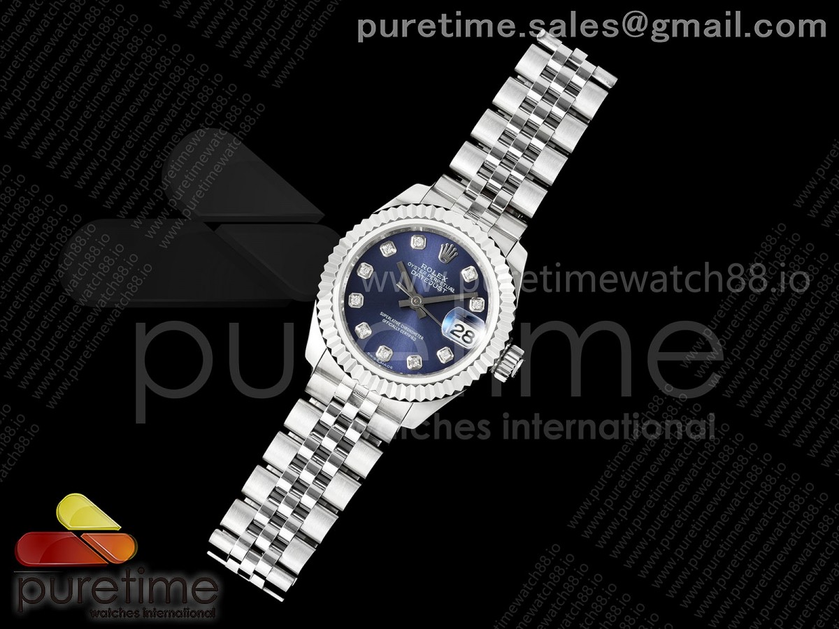 JD공장 롤렉스 데이저스트 28미리 여성용DATEJUST 28 SS JDF 11 BEST EDITION BLUE DIAMONDS DIAL ON SS PRESIDENT BRACELET A2671