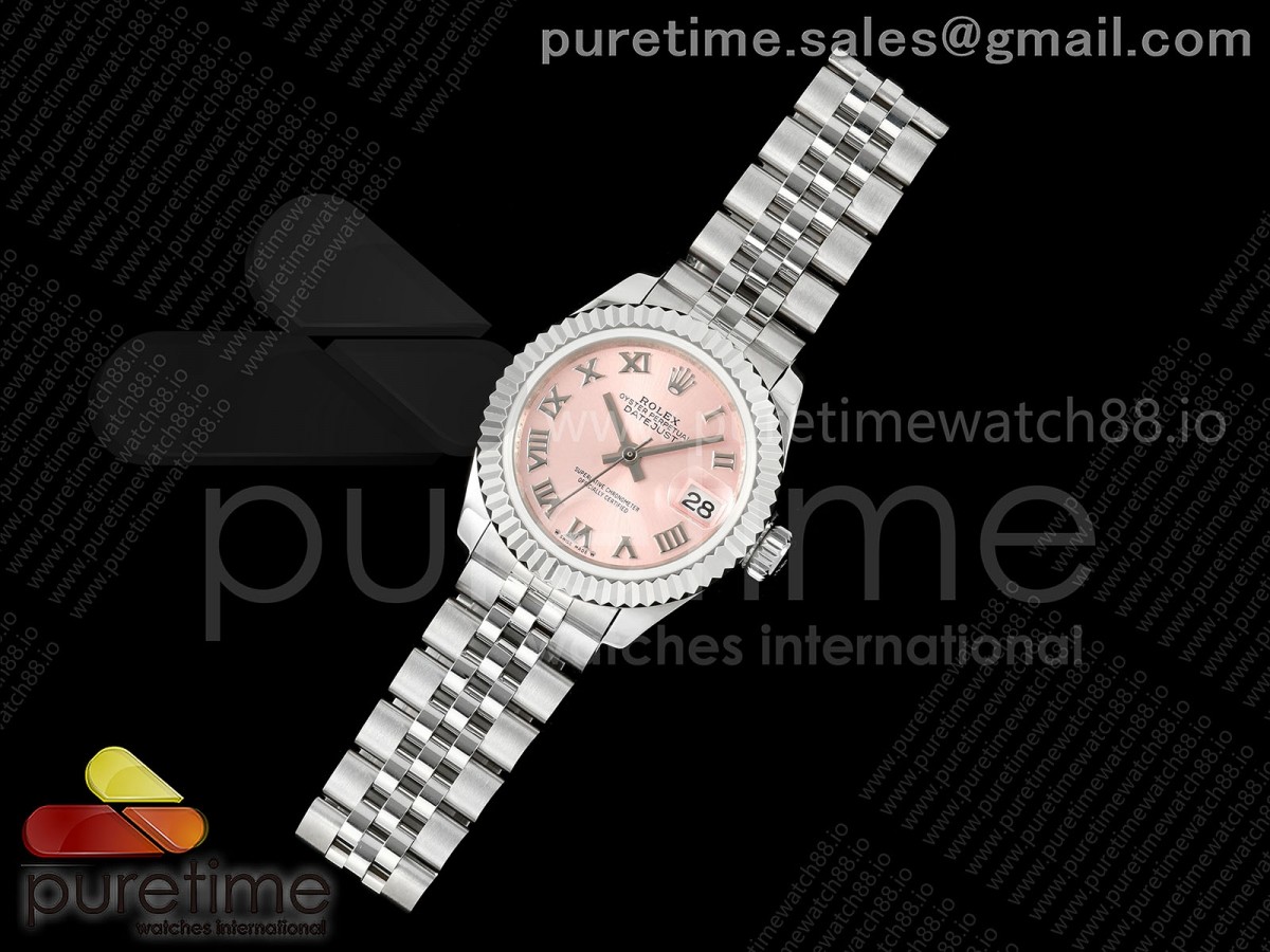 JD공장 롤렉스 데이저스트 28미리 여성용DATEJUST 28 SS JDF 11 BEST EDITION PINK ROMAN DIAL ON SS PRESIDENT BRACELET A2671