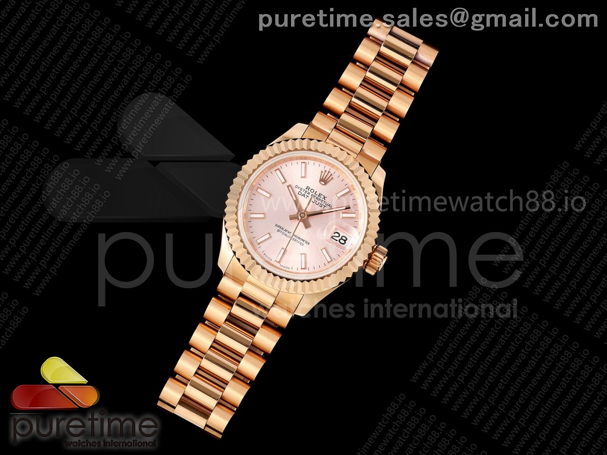 JD공장 롤렉스 데이저스트 28미리 여성용DATEJUST 28 RG JDF 11 BEST EDITION PINK DIAL ON RG PRESIDENT BRACELET A2671