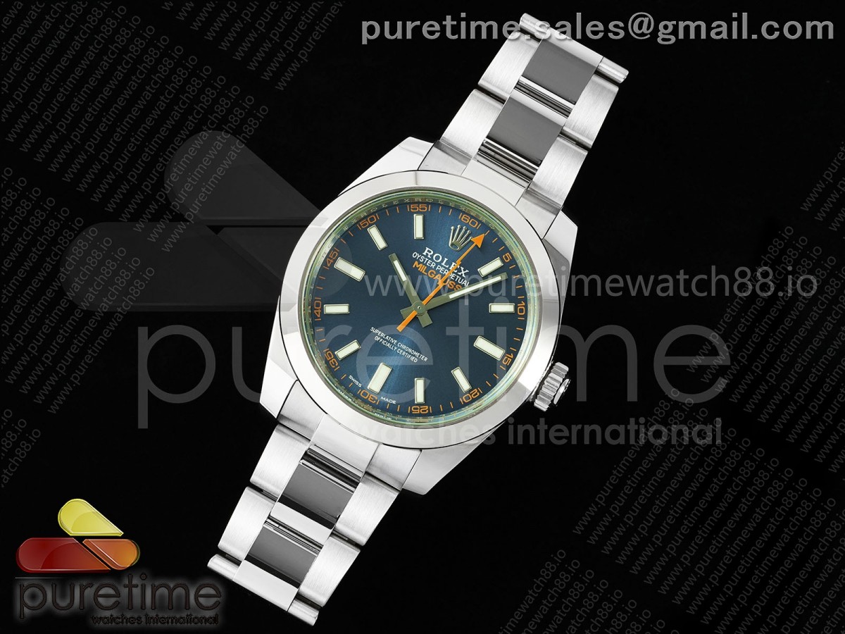 VSF 롤렉스 밀가우스 블루 MILGAUSS 116400GV VSF 11 BEST EDITION 904L STEEL BLUE DIAL ON SS BRACELET VS3131