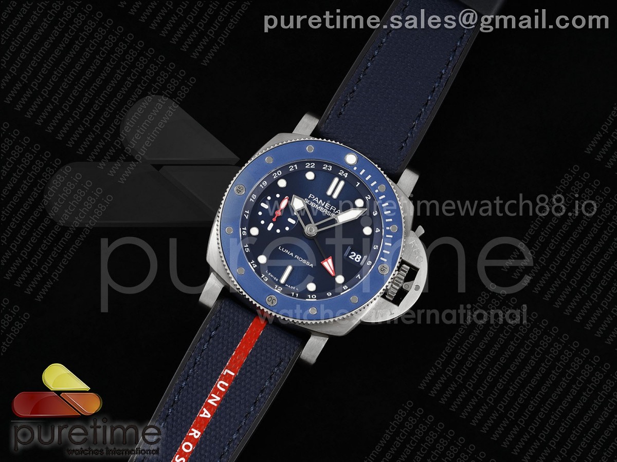  VS공장 파네라이 섭머저블 GMT 루나로사 PAM1507 42미리 블루PAM1507 SUBMERSIBLE GMT LUNA ROSSA 42MM VSF 11 BEST EDITION ON BLUE NYLON STRAP P900