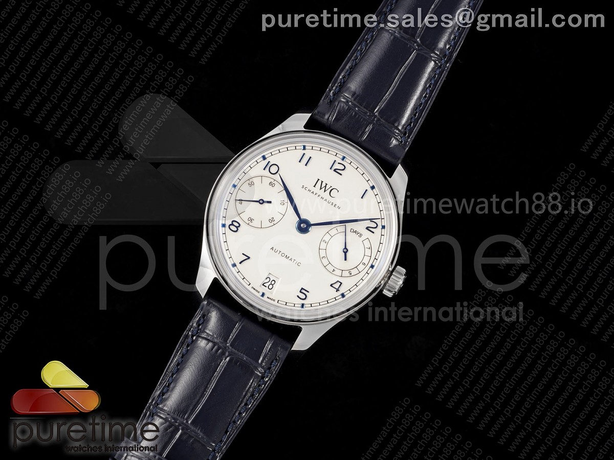 APS공장 IWC 포르투기저 42미리 IW502702 Portugieser Automatic 42mm SS APSF 11 Best Edition White Dial Blue Marker on Blue Leather Strap A52011