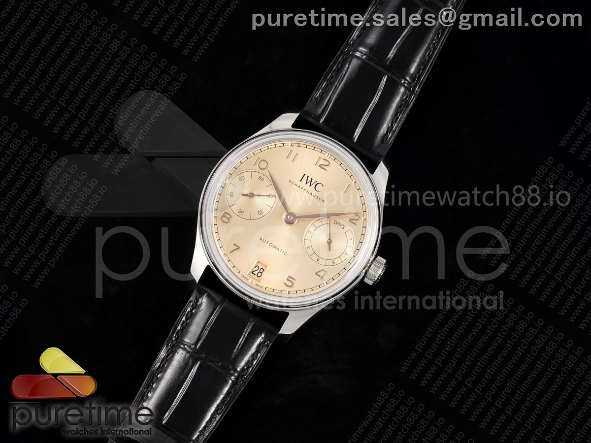 APS공장 IWC 포르투기저 42미리 IW502705 Portugieser Automatic 42mm SS APSF 11 Best Edition RG Dial on Black Leather Strap A52011