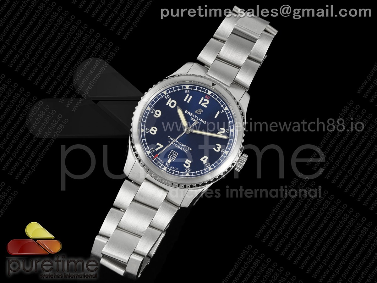 TF공장 브라이틀링 네비타이머8 41미리 블루 스틸밴드 avitimer 8 Automatic 41mm SS TF 11 Best Edition Blue Dial on SS Bracelet A2824