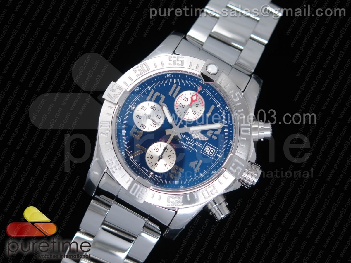 GF공장 브라이틀링 어벤져 2 크로노그래프 43MM 블루화이트다이얼 / 브슬 Avenger II Chronograph 43mm SS GF 1:1 Best Edition Blue/White Dial on SS Bracelet A7750